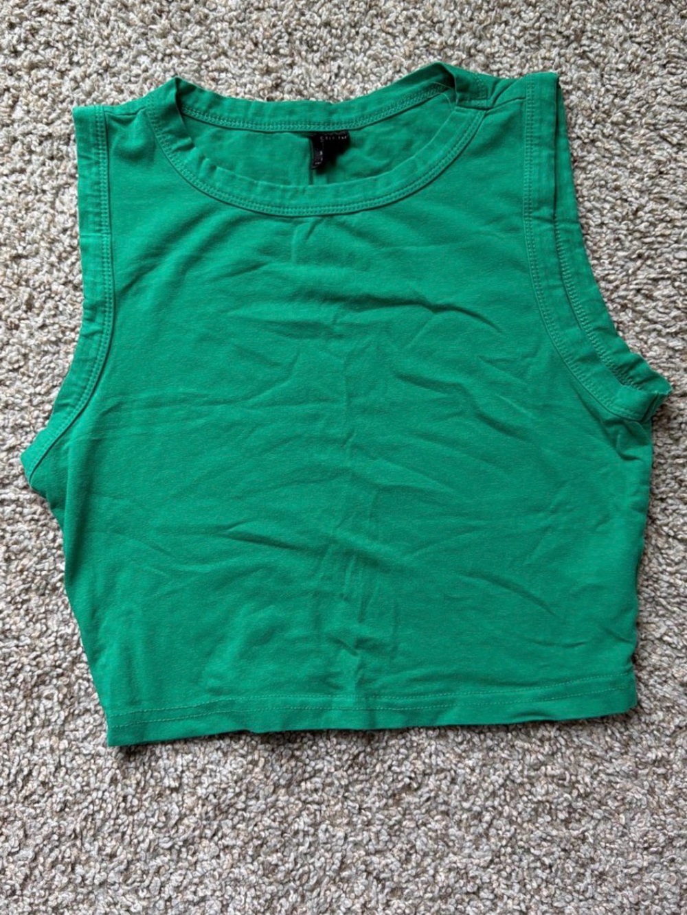 SHEIN Green Sleeveless Crop Tank Top
